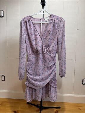 Greylin by Anthropologie Lavender Floral Wrap Midi Dress